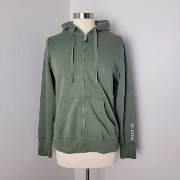 Peloton Green Ultimate Fleece Zip-Up Hooded Sweatshirt With Pockets Size Medium - Picture 4 of 13